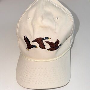 Cream Embroidered Duck Baseball Cap